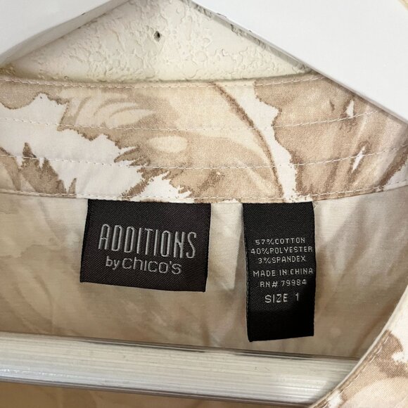 Chico's Additions Womens Beige Floral Button-Front Lightweight Jacket Size 1 - Picture 3 of 8